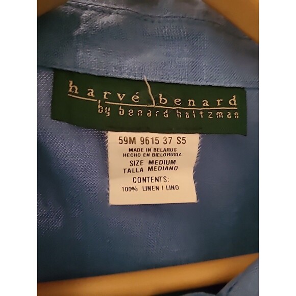 Womens  Linen Top Sz Medium Blue Lagenlook Button Up Summer Coastal Minimalist - Picture 10 of 10